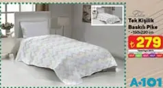 LİLA TEK KİŞİLİK BASKILI PİKE